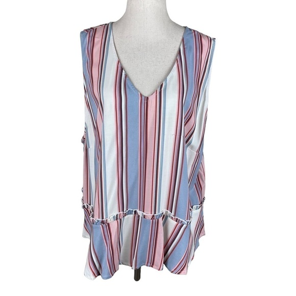 Love, Fire Striped Sleeveless Top - Picture 1 of 9